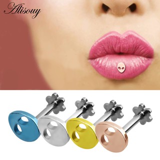 Alisouy 1 ชิ้น สเตนเลส ใบหน้า 16 กรัม Tragus Helix Labret ลิปบาร์ แหวนสตั๊ด กระดูกอ่อน หู เจาะร่างกาย เครื่องประดับสําหรับผู้หญิง ผู้ชาย