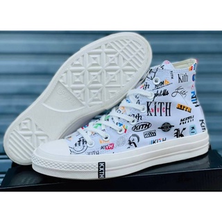 รองเท้าผ้าใบหุ้มข้อ KITH x Converse Chuck Taylor 70-White น้ำหนักเบา ทรงสวยแบบสวยมาก สินค้านำเข้าแท้100%