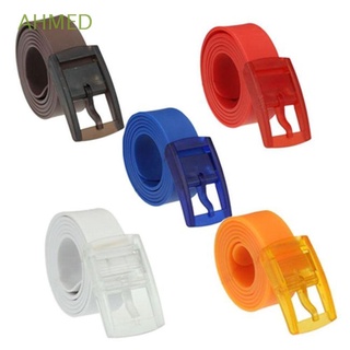 AHMED Unisex Waistband Multi Color Silicone Belt Belts Plastic Buckle Smooth Buckle New Fashion 1pcs Waist Belt Strap Ceinture Casual Belts/Multicolor