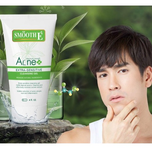 smooth-e-acne-extra-sensitive-cleansing-gel-4-oz-สำหรับผิวบอบบางแพ้ง่ายและเป็นสิวง่าย