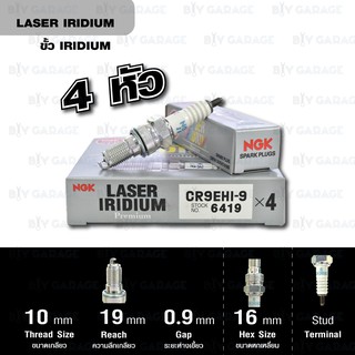 ⚡ NGK หัวเทียน LASER IRIDIUM CR9EHI-9 4 หัว ใช้สำหรับ มอเตอร์ไซค์บิ๊กไบค์ Honda CB650F - Made in Japan