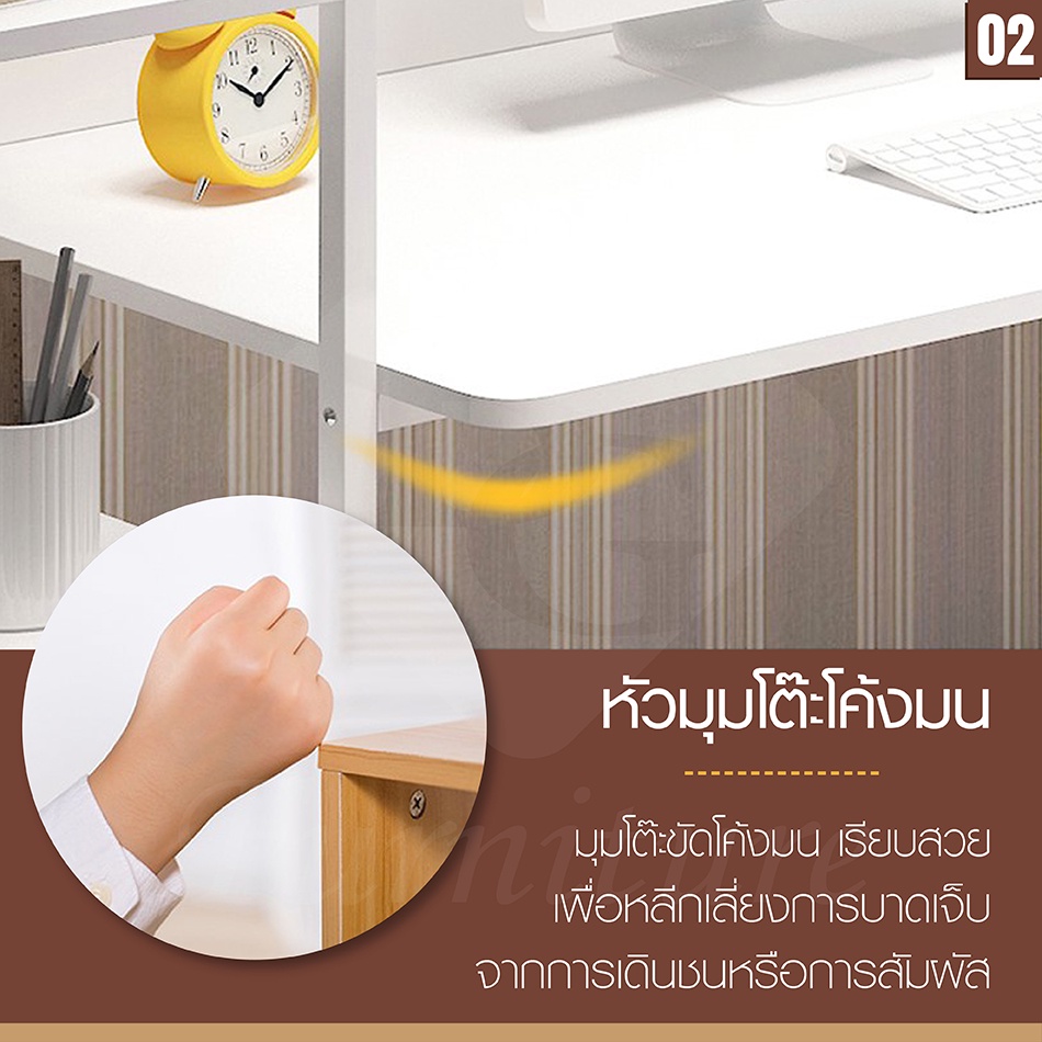 bg-furniture-โต๊ะคอมพิวเตอร์-พร้อมชั้นวาง-รุ่นb2004