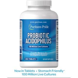 สินค้า ((ขวดใหญ่​ 250​ เม็ด))​Puritan​ Probiotic Acidophilus 100 Million Live Culture  250 Tablets​