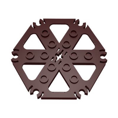 lego-part-ชิ้นส่วนเลโก้-no-64566-technic-plate-rotor-6-blade-with-clip-ends-connected-water-wheel