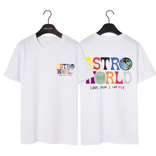 [100% Cotton] เสื้อยืดผ้าฝ้าย 100% 1:1 travis scott astroworld concert merch สําหรับผู้ชาย