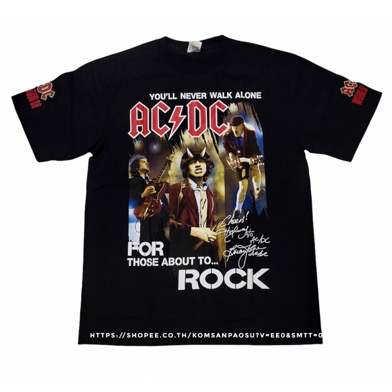 ผ้าฝ้าย เสื้อยืดวง AC/DC ACDC World Tour 88 | Shopee Thailand