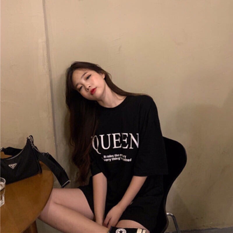 fashion-เสื้อยืด-queen-สไตล์เกาหลีน่ารัก-โอเวอร์ไซส์เสื้อยืดผ้านิ่ม-แขนสั้น-เนื้อผ้าดีโปร่งสบาย-รุ่น-q6688