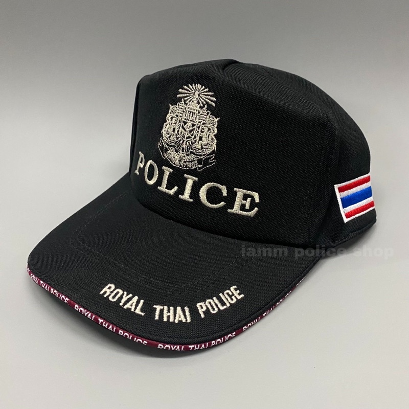 ภาพหน้าปกสินค้าหมวกแก๊ปตำรวจ สีดำปรับสายได้ จากร้าน iamm_shop บน Shopee