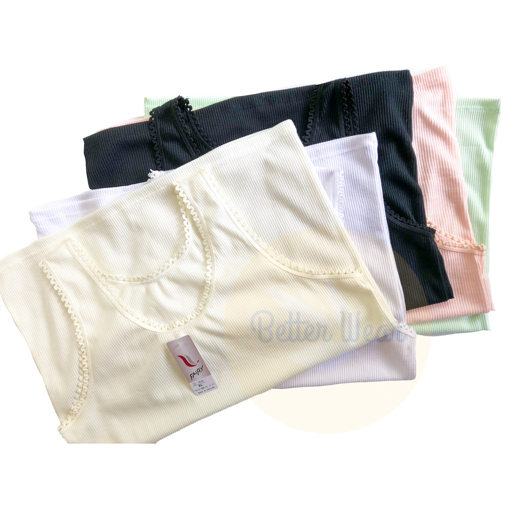 fairy-b05-เสื้อกล้ามซับใน-ลายลูกฟูก-ผ้าร่อง-สีดำ-ขาว-ครีม-ชมพู-โอรส-เขียว-ไซส์-l-xl