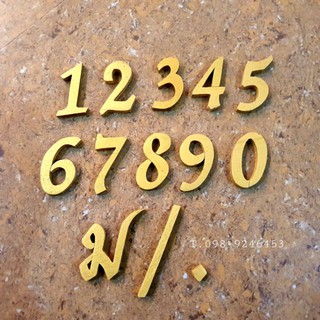 สินค้า ตัวเลขไม้สักติดป้าย 0-9 ตัวอักษร หมู่ ทับ จุด ตัวเลขงานสำเร็จ ขนาด 5 cm (2\")