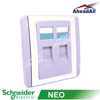 เต้ารับ LAN และ โทรศัพท์ NEO Schneider E3032TD_GS E3032TD_WW