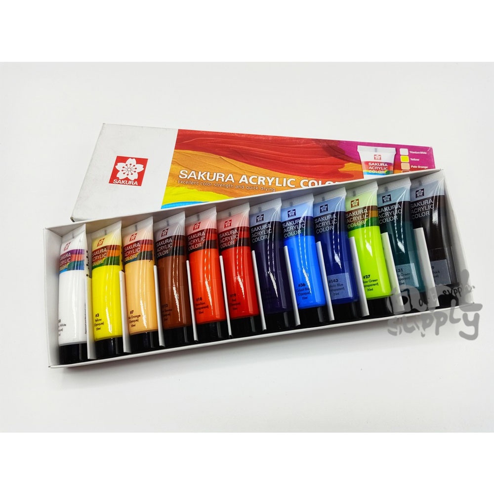 ชุดสีอะคริลิก-12-สี-sakura-ขนาด-20ml
