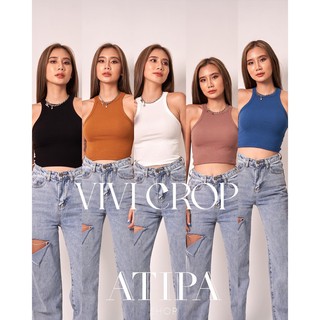 Atipashop - Vivi crop เสื้อกล้าม สายฝอ ทรงเบสิค มีสีให้เลือกเยอะ