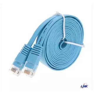 LINK CAT6 UTP Cable 3m. (US-5143-8) Light Blue (Flat - สายแบน) - Patch Cord 3m.