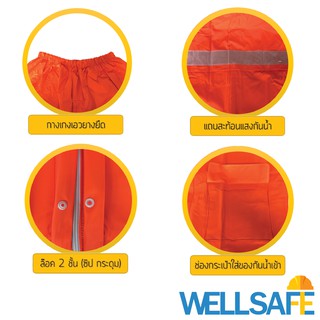 ภาพขนาดย่อของภาพหน้าปกสินค้าชุดกันฝน วัสดุ PVC แบบเสื้อ-กางเกง RG014สีส้ม คาดแถบสะท้อนแสง เสื้อกันฝน ชุดคลุมกันฝน rain coat พีวีซี ชุดคลุมกันสารเคมี จากร้าน wellsafe_thailand บน Shopee