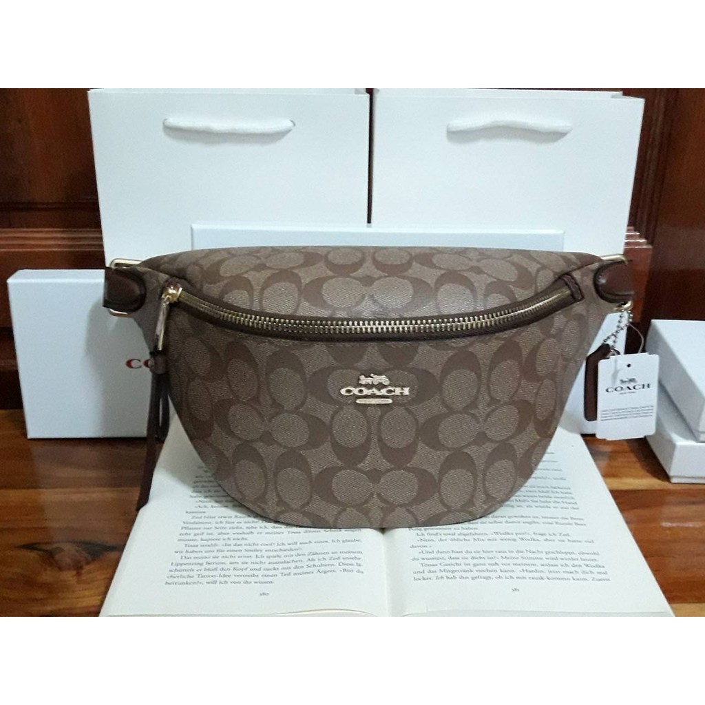 Coach f48740 belt online bag in signature canvas