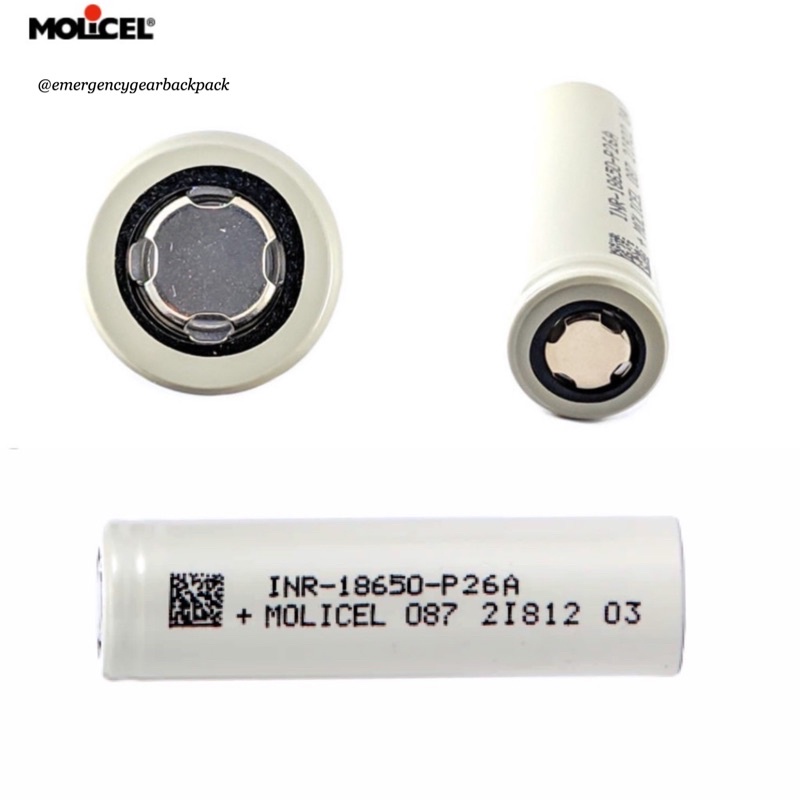 ภาพสินค้าMolicel P26A INR18650 2600mAh 3.6V 35A High-drain-Li-ion battery จากร้าน emergencygearbackpack บน Shopee ภาพที่ 6