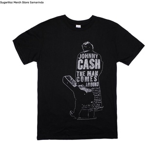 เสื้อยืดโอเวอร์ไซส์เสื้อยืด พิมพ์ลาย Johnny Cash Man Comes Around Band สําหรับผู้ชาย ไซซ์ MS-4XL