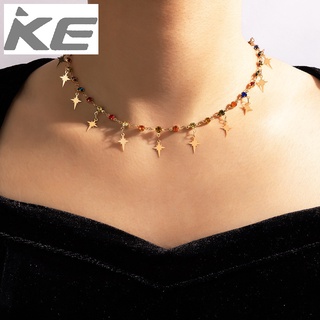 Rhinestone Star Necklace Temperament Star Clavicle Chain Short Necklace for girls for women lo