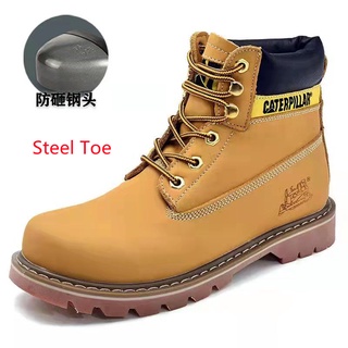 Caterpillar Safety Shoes For Men Caterpillar Steel-Toe Mens Plain Work Boots Caterpillar