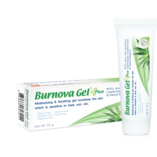 Burnova Gel Plus 25g เบอร์นโนว่า เจลพลัส เจลว่านหางจระเข้ ใบบัวบกและแตงกวา 25 กรัม