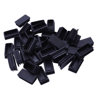 Plastic Blanking End Cap Tubing Tube Inserts 25mmx50mm 40 Pcs Black