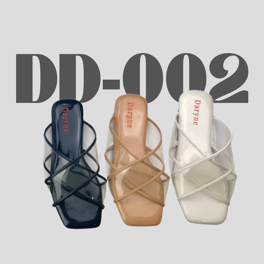 dd-002-สีน้ำเงิน-ครีม-ขาว-รองเท้าแตะแบบสวม-หน้าพลาสติก-สายไขว้