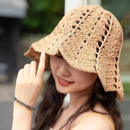 หมวกถัก-หมวกสานผู้หญิง-สไตล์เกาหลีน่ารักๆ-พร้อมส่ง-s-002