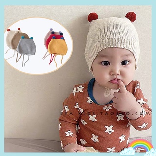 หมวกถัก ผ้าฝ้าย น่ารัก สําหรับเด็กทารกแรกเกิด อายุ 3-12 เดือน