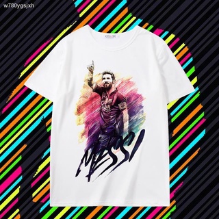 【Star surrounding football jerseys】✚▩㍿เสื้อยืดดาราฟุตบอล C Luo Messi รอบเสื้อผ้าเยาวชนฤดูร้อนคอกลมหลวมแขนสั้นเสื้อกีฬาผู