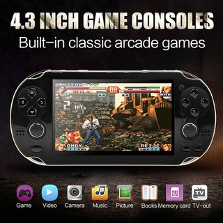 สินค้า PSP เกมแบบพกพาคอนโซลจริง 8 กิกะไบต์กล้องเกมวิดีโอสำหรับของขวัญ 4.3 inch PSP handheld game console dual rocker