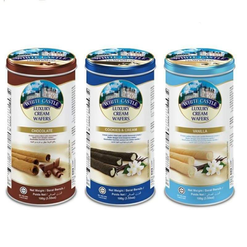 ภาพหน้าปกสินค้าพร้อมส่ง White Castle Wafer Luxury+คุกกี้เหล็กกลม. ไวท์คาสเซิล