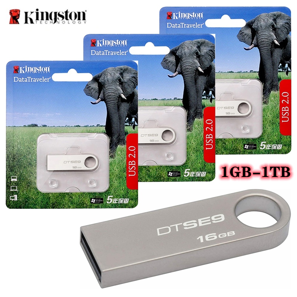 ภาพหน้าปกสินค้าKingston DTSE9H Pendrive 1GB 2GB 4GB 8GB 16GB 32GB 64GB 128GB 1TB Data Traveler SE9 USB 2.0 USB Flash Drive