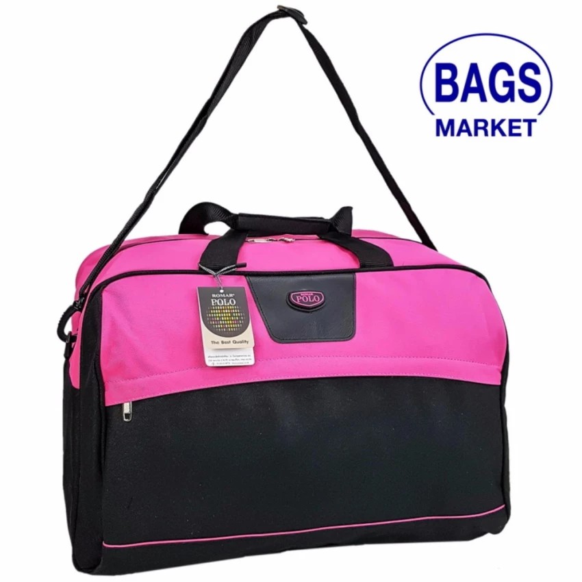 romar-polo-กระเป๋าเดินทาง-กระเป๋าถือ-กระเป๋าสะพายไหล่-20-นิ้ว-code-r21043-black-pink