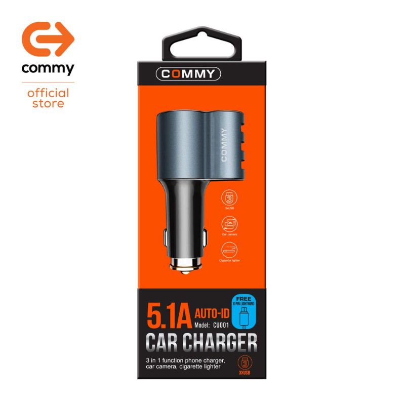 usb-car-charger-ccu-cu001-5-1-adual-usb-micro-แบบ-3-ช่อง-ขนาดเล็กน้ำ