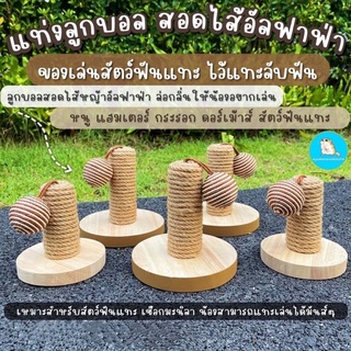 ของเล่นแฮมเตอร์ แท่งเชือกลูกบอลยัดไส้หญ้าอัลฟาฟ่า สำหรับสัตว์ฟันแทะ