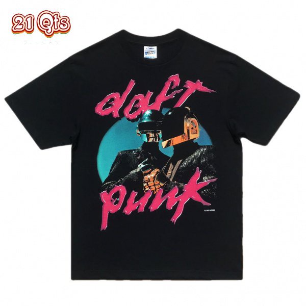 คอลูกเรือเสื้อยืดคอกลม21-สินค้าเดิม-เสื้อยืดคอกลม-punk-amp-daft-punk-ผ้าฝ้าย-100-oversize-sml-ดำ-amp-ขาว-unisex-ผ้าฝ้ายแท้