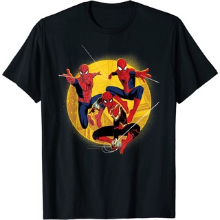 เสื้อยืดผ้าฝ้ายพิมพ์ลาย เสื้อยืดแขนสั้น พิมพ์ลาย Marvel Spider-Man No Way Home Spider-Men In Action แฟชั่นสําหรับผู้ชาย