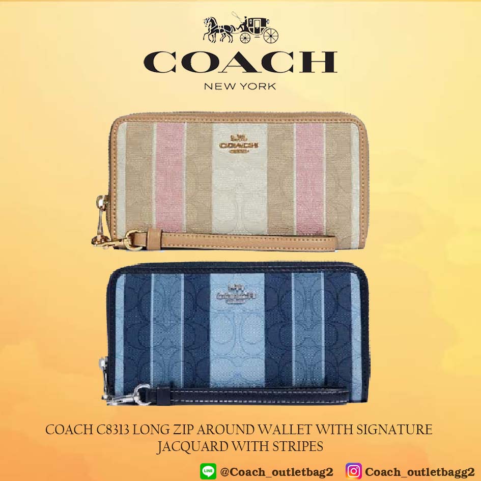 coach-c8313-long-zip-around-wallet-with-signature-jacquard-with-stripes