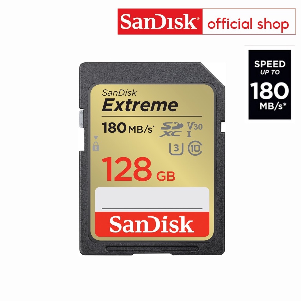 ภาพหน้าปกสินค้าSanDisk Extreme SDXC Card 128GB ความเร็ว อ่าน 180MB/s เขียน 90MB/s (SDSDXVA-128G-GNCIN) จากร้าน sandisk_thailand_officialshop บน Shopee