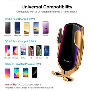 (พร้อมส่ง)ใหม่สมาร์ทอินฟราเรดเหนี่ยวนำรถชาร์จไร้สายมายากลคลิปR1 รถยึดโทรศัพท์มือถือชาร์จไร้สายชาร์จเร็ว