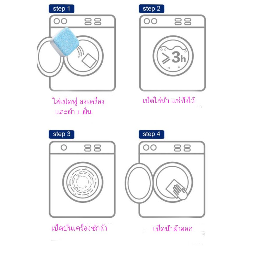 เม็ดฟู่-ทำความสะอาดเครื่องซักผ้า-ฆ่าเชื้อโรค-พร้อมวิธีใช้