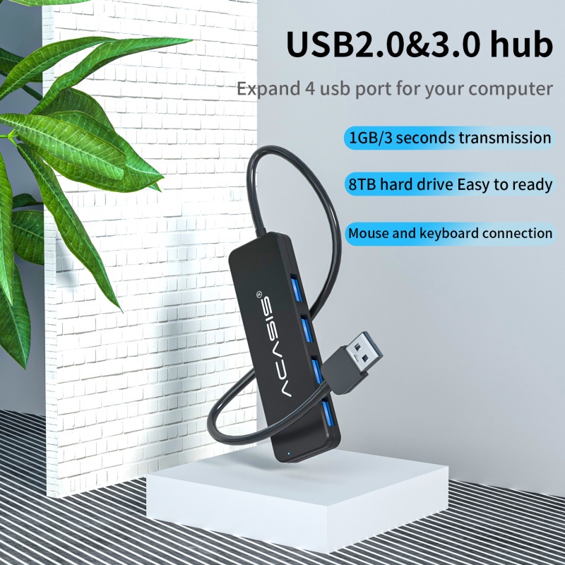 ภาพหน้าปกสินค้าAcasis ฮับ USB 4 พอร์ต USB 3.0 USB 2.0 สวิตช์แยก พร้อมพอร์ตชาร์จ Micro USB ถ่ายโอนความเร็วได้ถึง 5Gbps จากร้าน acasisofficialshop.th บน Shopee