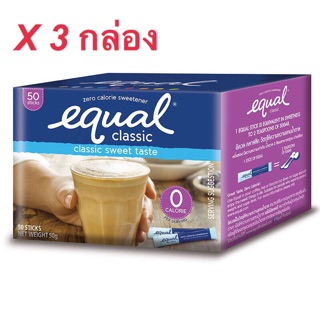 Equal อิควล คลาสสิค ชนิดผง บรรจุ 50 ซอง ( 3 กล่อง )