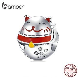 BAMOER Fashion Charm 925 Silver Fit Original Bracelet Maneki Neko