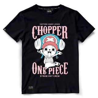 เสื้อสาวอวบ - เสื้อยืดวันพีซHH1269-BK-CHOPPERคอกลม