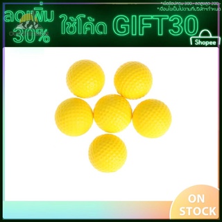 โค้ด GIFT30 ลด 30%‘  ลูกกอล์ฟ แบบนุ่ม หนัง PU อุปกรณ์สำหรับตีกอล์ฟ สีเหลือง 6 ชิ้น