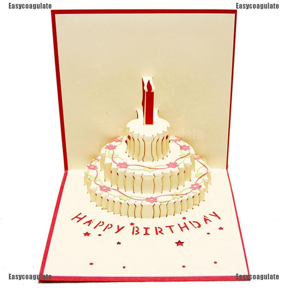 ภาพหน้าปกสินค้าEasyCoagulate การ์ดอวยพร รูปเค้ก 3D ป๊อปอัพ แฮนด์เมด สำหรับวันเกิด อีสเตอร์ วันวาเลนไทน์