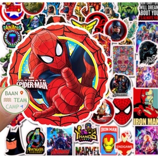 สติ๊กเกอร์ ฮีโร่ 75 สไปเดอร์แมน 50ชิ้น Marvel ซุปเปอร์แมน ไอรอนแมน แบทแมน ธอร์ กัปตันอเมริกา ฮัค batman มาเวล ironman