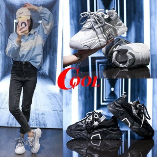 COOL SHOES (มาใหม่ AR-223) รุ่นใหม่มาแรง FALSH SHOES รองเท้าแฟชั่น รองเท้าผ้าใบผู้หญิง เสริมส้น 5